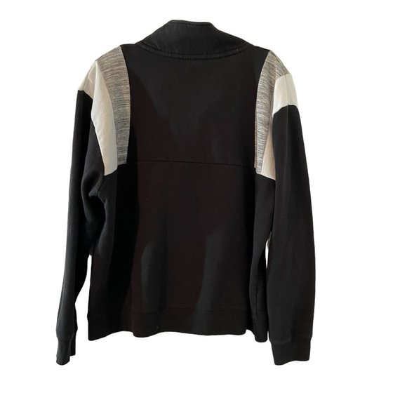 Victoria Secret Pink Sweater Pullover Large Black/Gray 1/4 Zip Neck - Picture 2 of 5